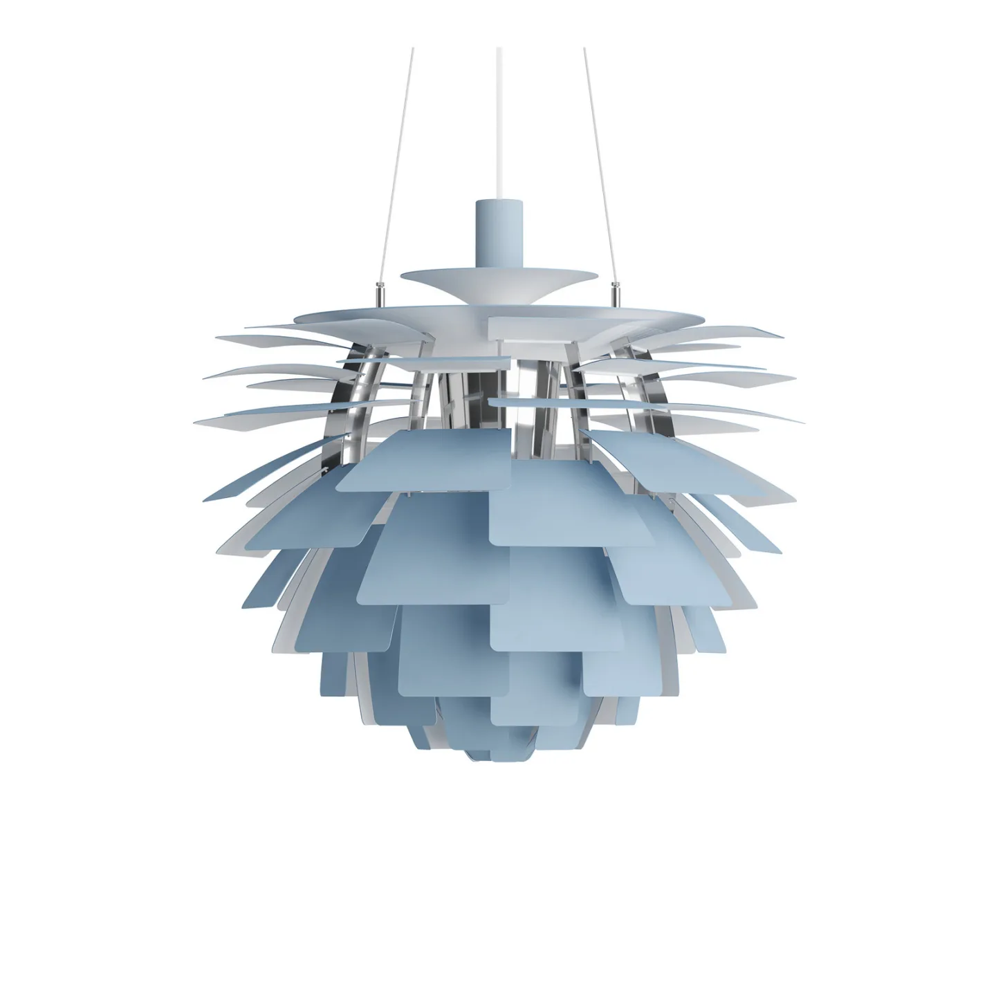 Louis Poulsen PH Artichoke Pendelleuchte Ø60cm Dusty blue-high lustre chrome plated