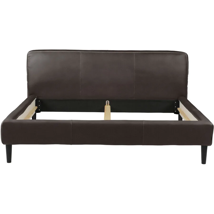 Bett Bly dunkelbraun Leder 200 x 210 cm