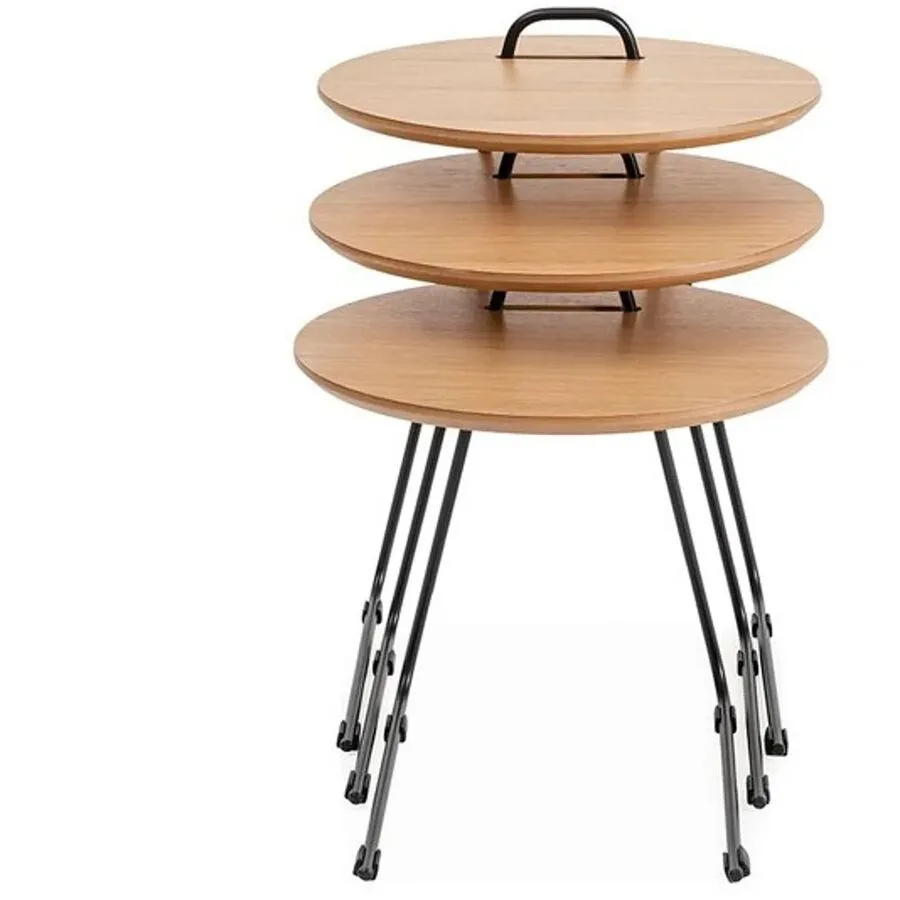 Beistelltisch 3er-Set Yasam natur Holzwerkstoff B 45 H 59 cm