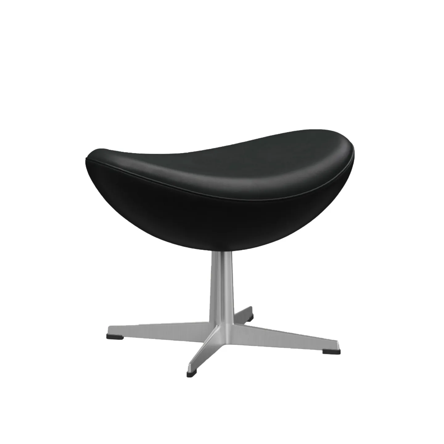 Fritz Hansen - 3127 Egg Footstool, Grace - Chestnut - Fotpallar - Arne Jacobsen - Brun - Läder/Metall/Syntetiskt