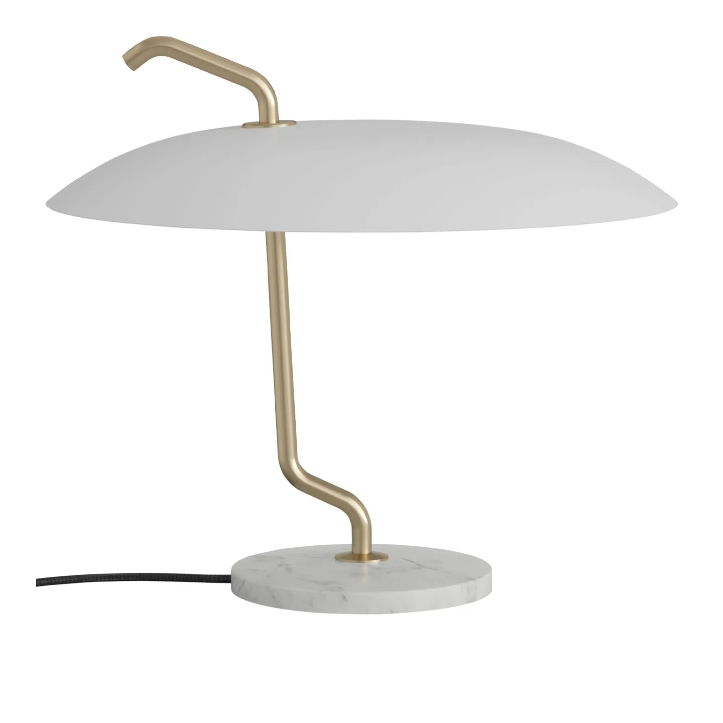 Astep - Model 537 - Brass/White/White Marble base - Bordslampor - Gino Sarfatti - Guld,Vit