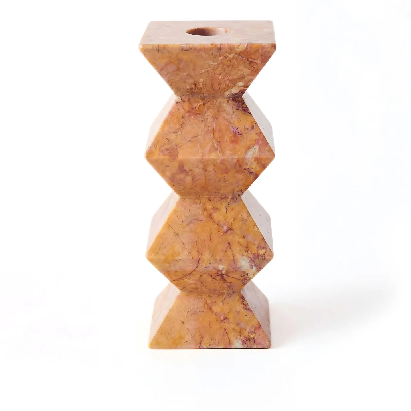 Dusty Deco - Totem Candle Holder Red Marble High - Ljusstakar - Edin & Lina Kjellvertz - Röd - Sten