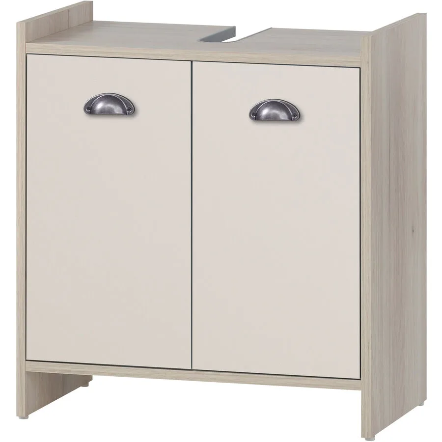 Waschbeckenunterschrank Lisabeth Eiche Dekor Holzwerkstoff B 56.9 T 33 cm H 62.4 cm