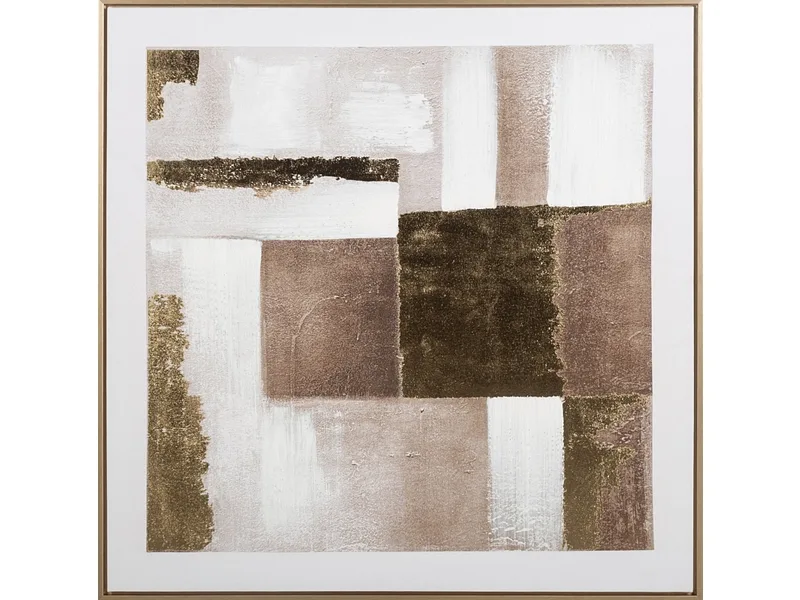 Bedruckte und handbemalte Leinwand KEA mehrfarbig 80x80x4cm