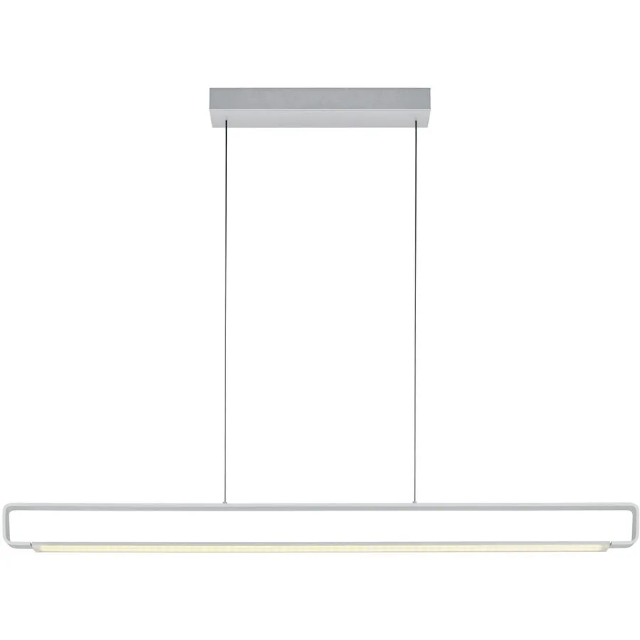Pendellampe Box Silber Eisen 120 cm 150 cm - Farbe: Aluminium eloxiert - LED - Lichtfarbe: Extra warmweiss - LED Energiesparlampen