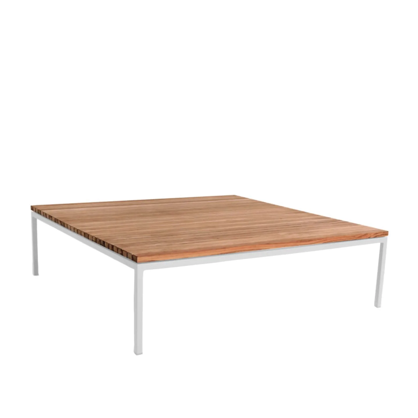 Skargaarden - Bönan Lounge Table Large, Teak Table Top, Light Grey Aluminium Frame - Soffbord utomhus - Studio Norrlandet - Träfärgad - Metall/Textilmaterial/Syntetiskt