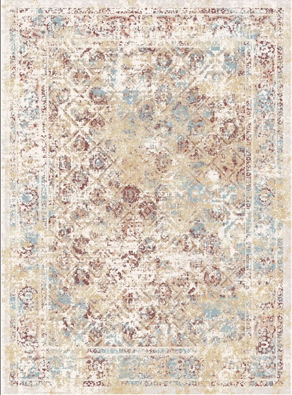 Wilton-teppe - Douz (blå/multi) (Størrelse: 160 x 230 cm)