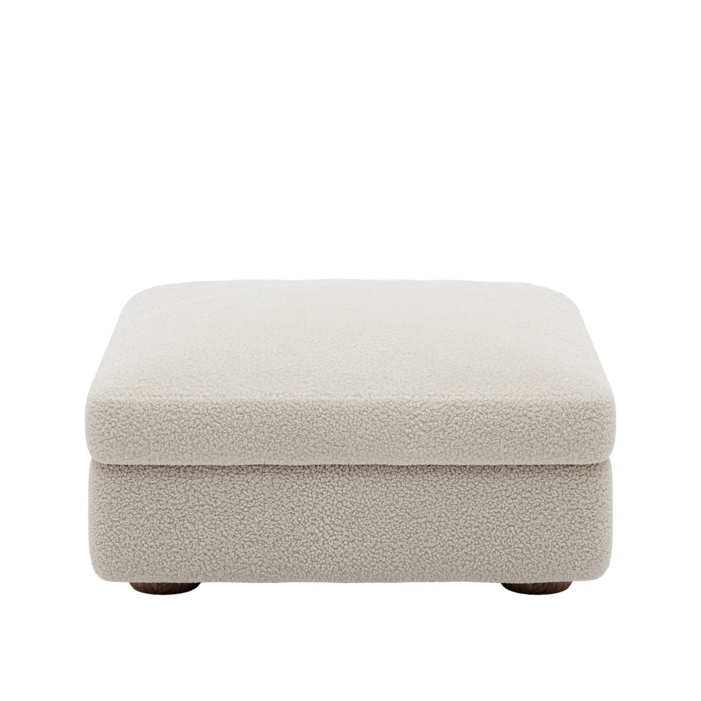 New Works - Coda Ottoman Square - Fabric Category C - Drake 2 Spacedust - Sittpuffar - John Astbury - Trä/Textilmaterial