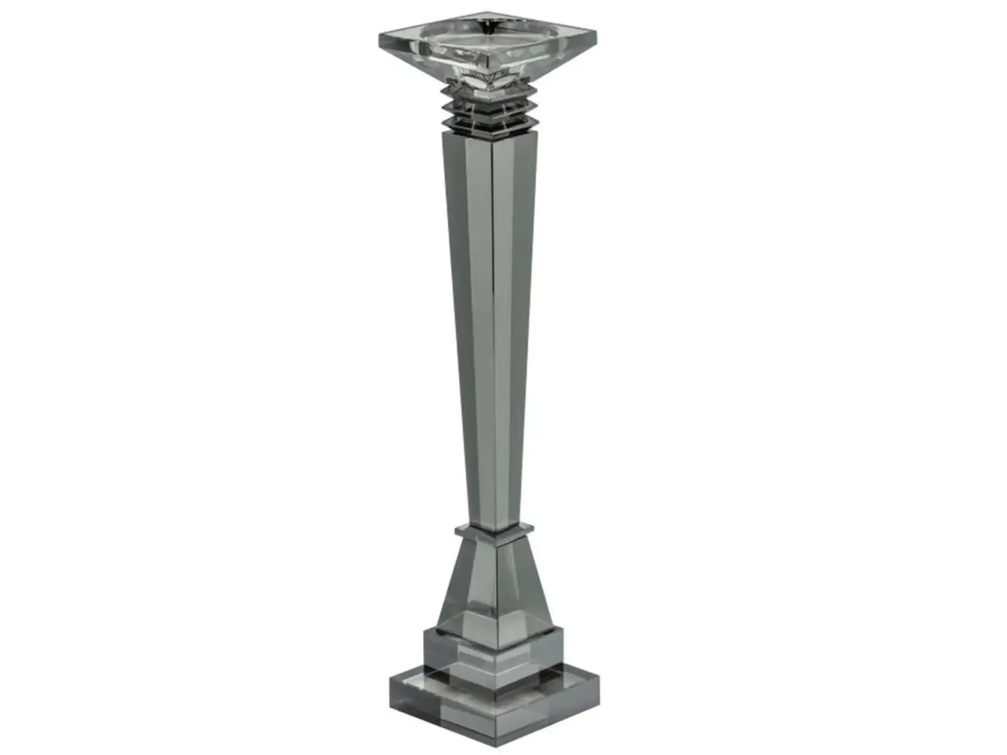 Abhika Kerzenständer Kristallglas Gold H: 40 cm | Schubiger Möbel