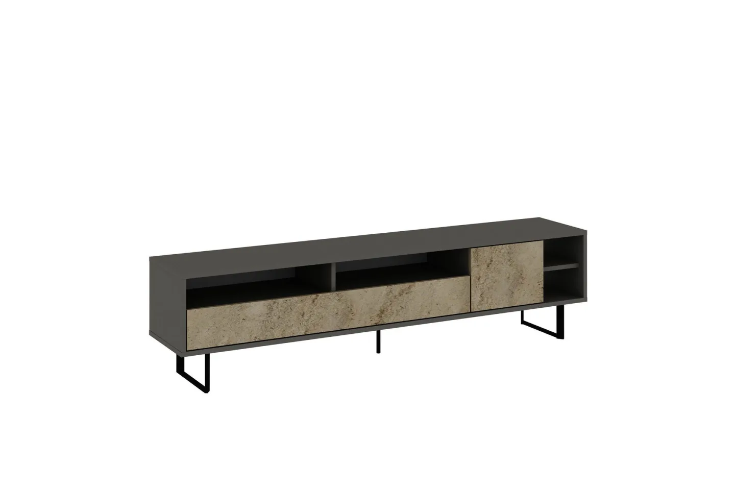 Gazali Tv-bänk 180 cm - Grå/Travertin