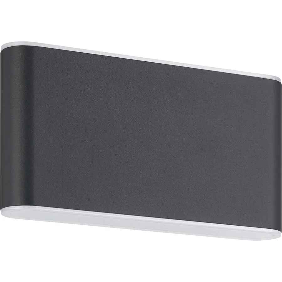 Eglo Wandlampe aussen Grutti Grau Aluminium 9 cm - Farbe: anthrazit - LED - LED Energiesparlampen