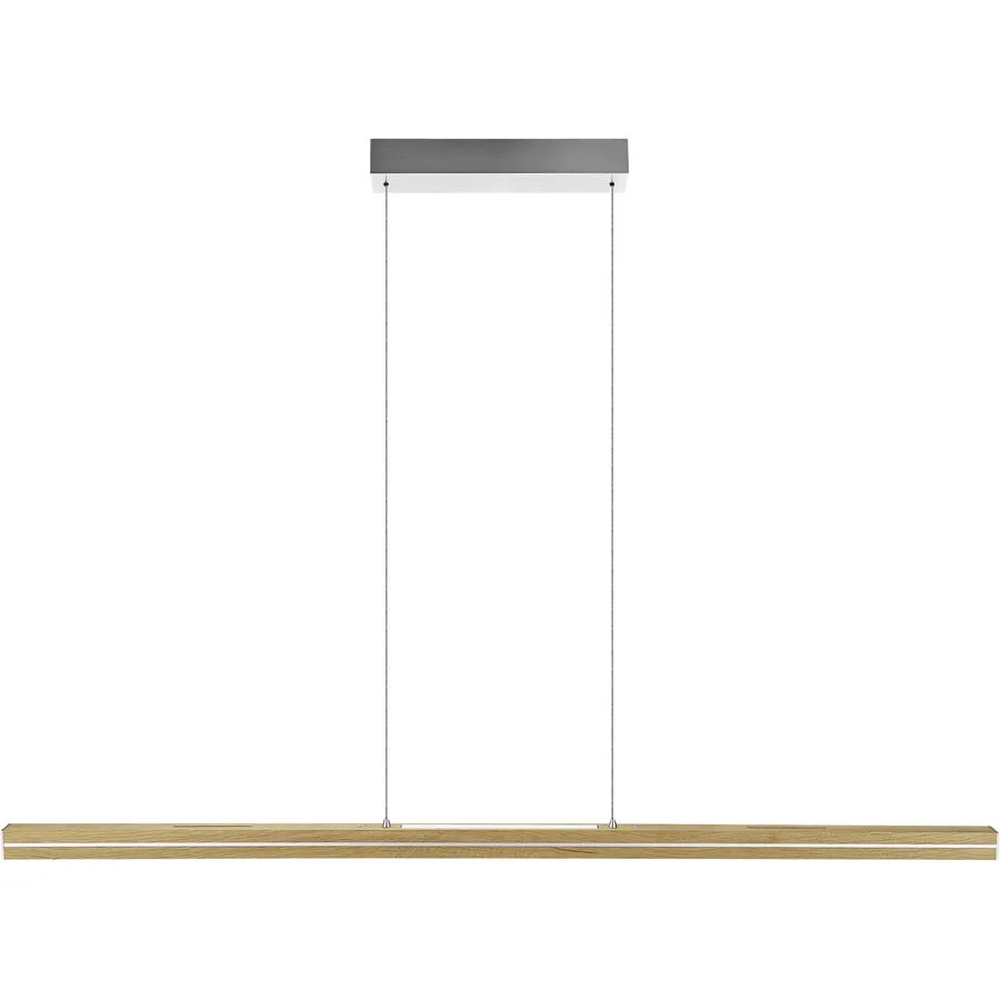 HERZBLUT Pendellampe Dana Braun/Silber Metall/Holz 130 cm 160 cm Höhenverstellbar (manuell) - Farbe: Silber/Braun - LED - Lichtfarbe: Extra warmweiss