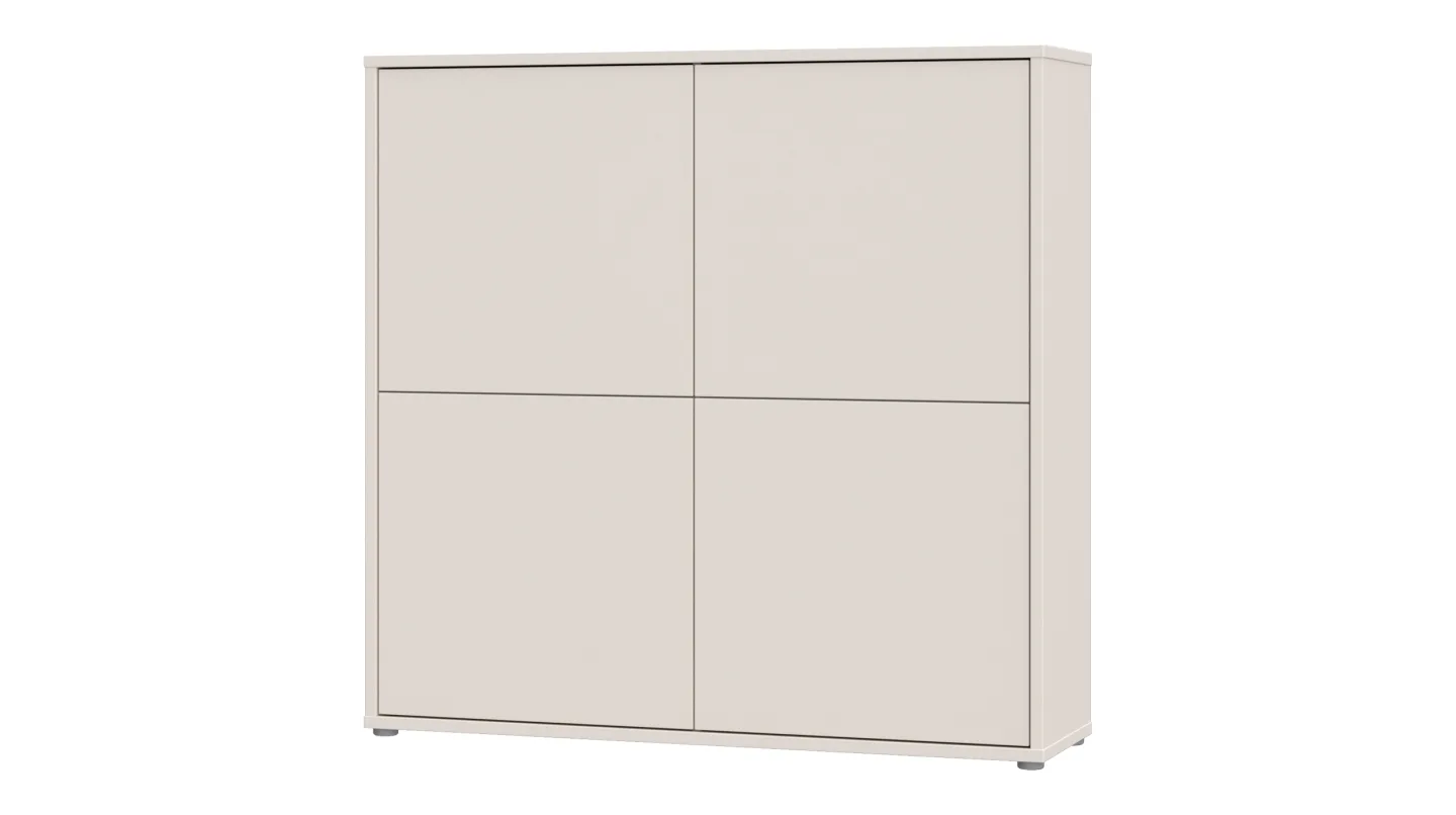Kommode beige 124 x 35 cm 4-türig - ALICE SPRINGS