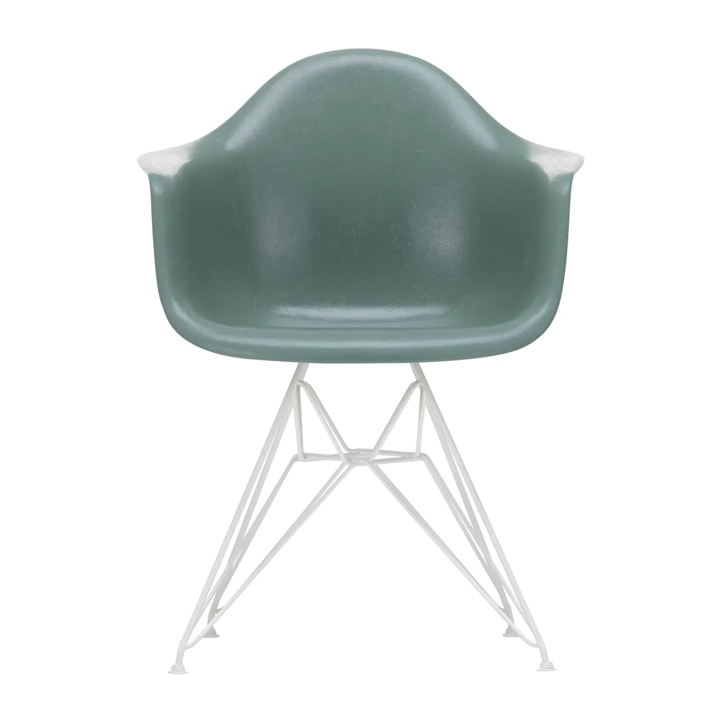 Vitra Eames fiberglass armchair DAR karmstol Sea foam green-White