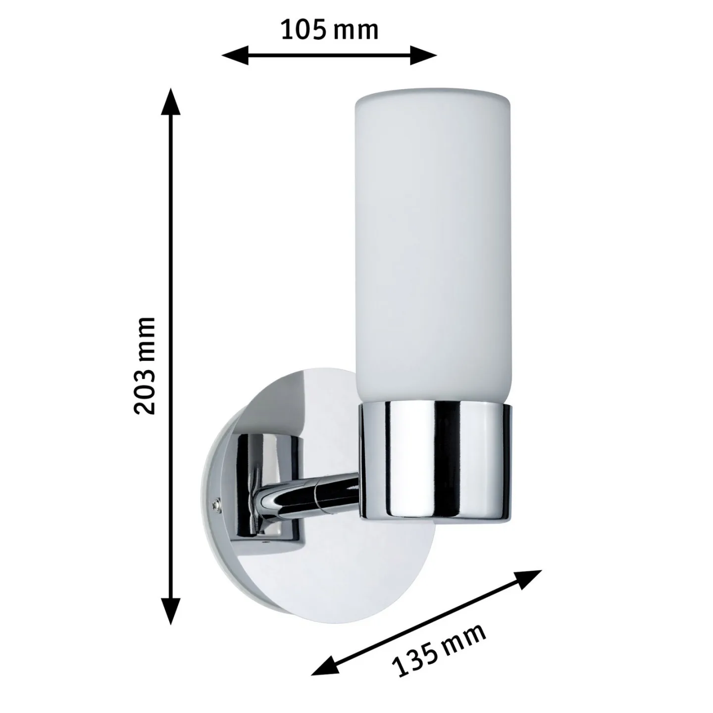 Eleon Væglampe IP44 Chrome/Satin - Paulmann - Badeværelse - Moderne - Metal - Med én lyskilde