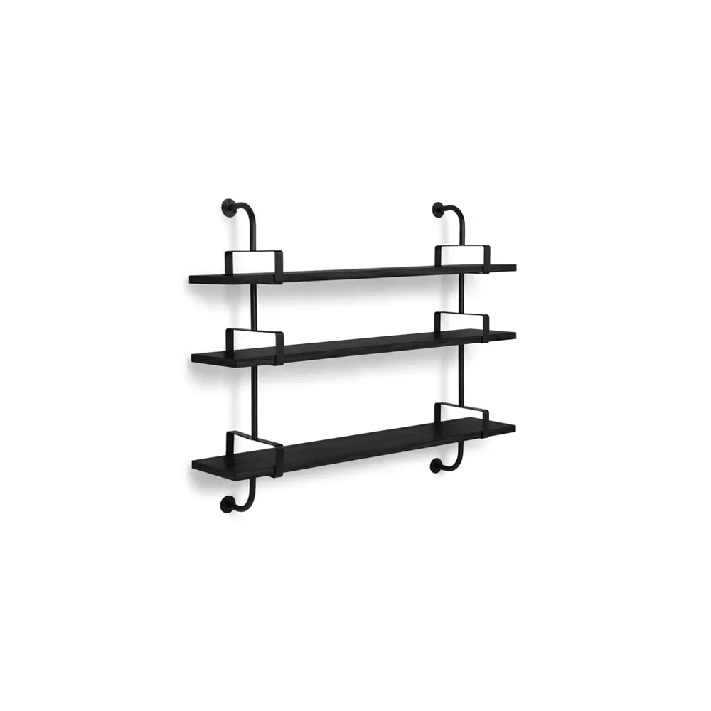 GUBI Demon vägghylla 3 plan black stained ash, 155 cm