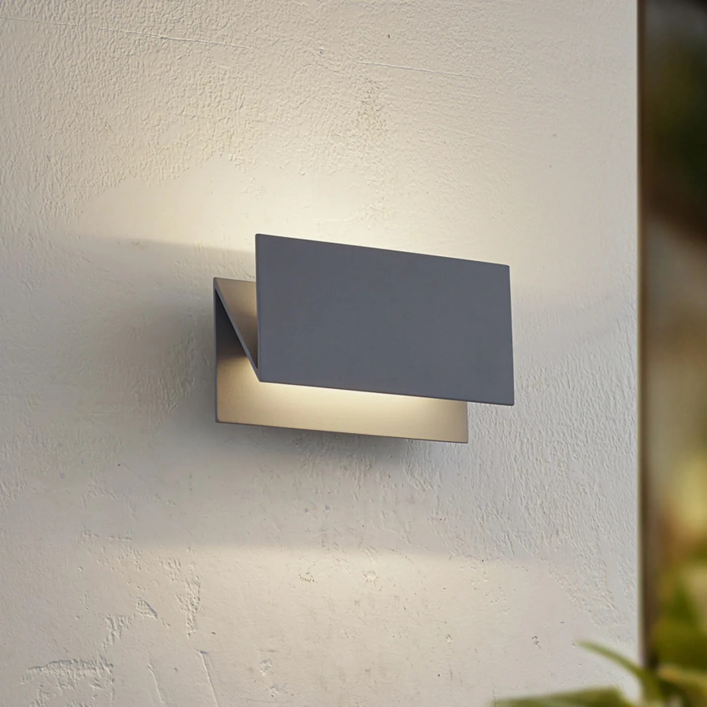 Meja LED-Außenwandlampe, grau, Metall, 27cm, IP54 - Lucande - Balkon - Modern - Aluminium - Eckig