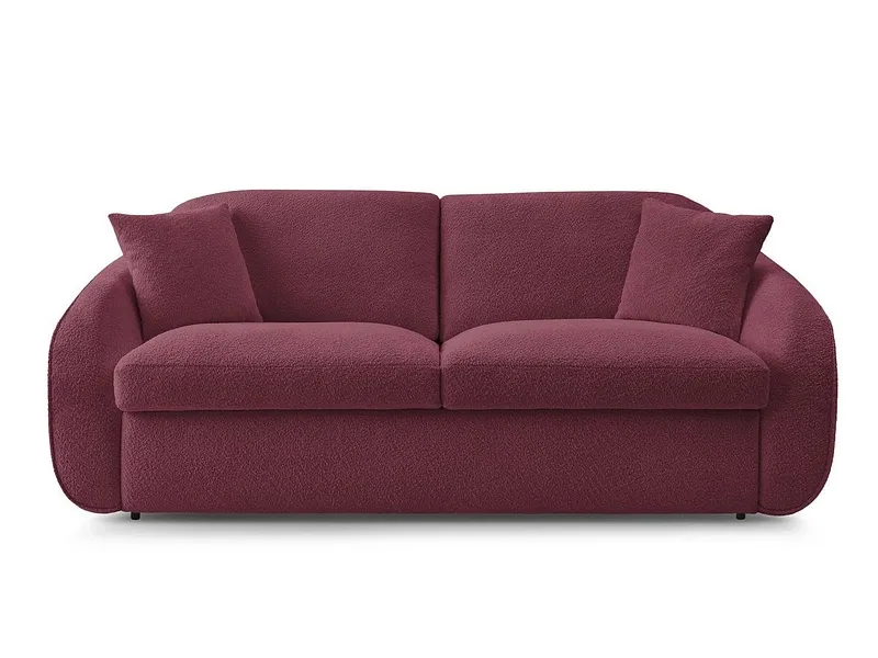 3er Sofa BOBOCHIC CEZANNE Boucle-Stoff rot