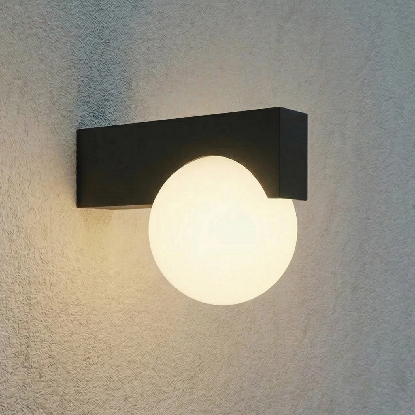 Vijon utendørs LED-vegglampe, svart, CCT, IP44 – Lucande - Moderne - Aluminium - Kantet
