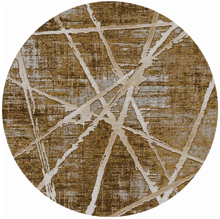 Rundt teppe - Lagos (brun) (Størrelse: Ø 180 cm)
