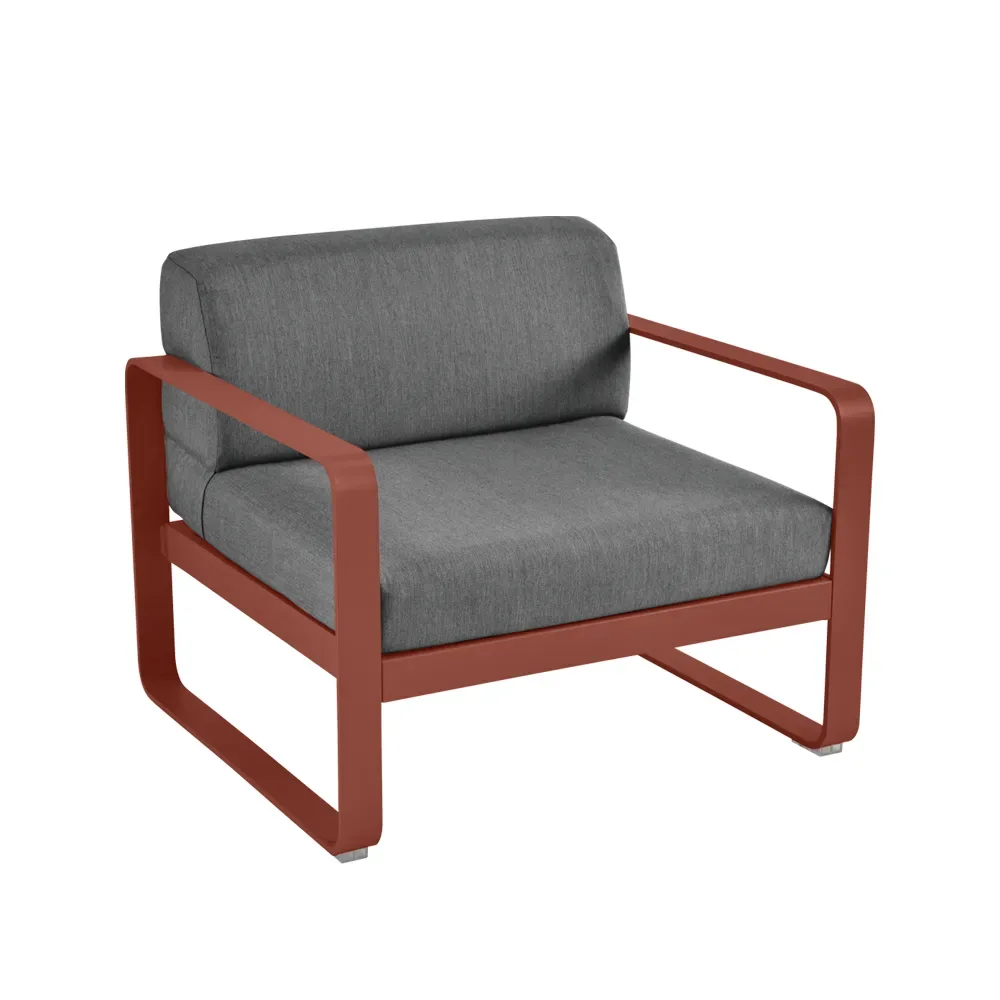 Fermob Bellevie fåtölj Red ochre (röd), graphite grey dyna