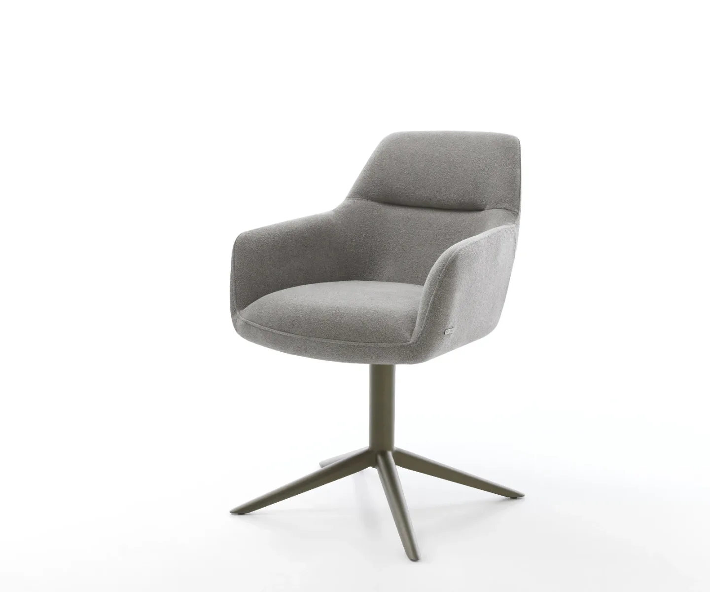 Drehstuhl Pejo-Flex Strukturstoff Soft Grau Fußkreuz Effektfinish Titan 360° drehbar Wippfunktion Taschenfederkern
