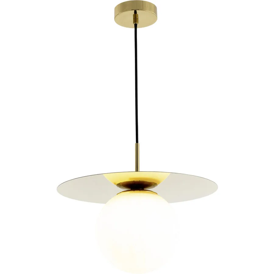 Pendellampe Jolin Gold/Weiss Glas/Metall 35 cm 120 cm - Material: Metall/Glas