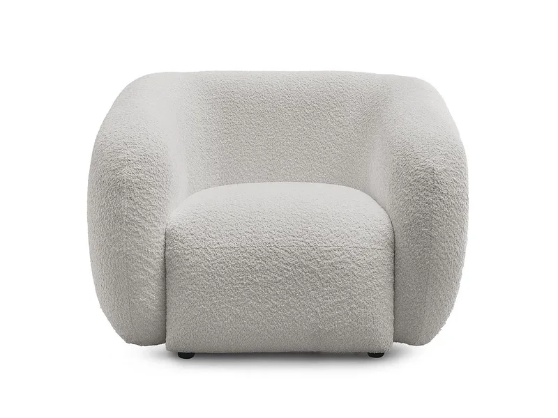 Sessel BOBOCHIC CELINE Boucle-Stoff hellgrau