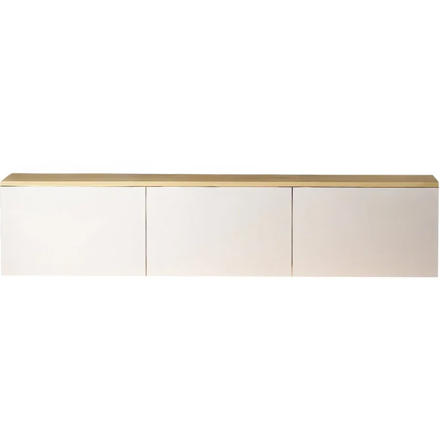 TV-Möbel Yasam weiss Melaminbeschichtete Spanplatte B 160 cm 20 kg