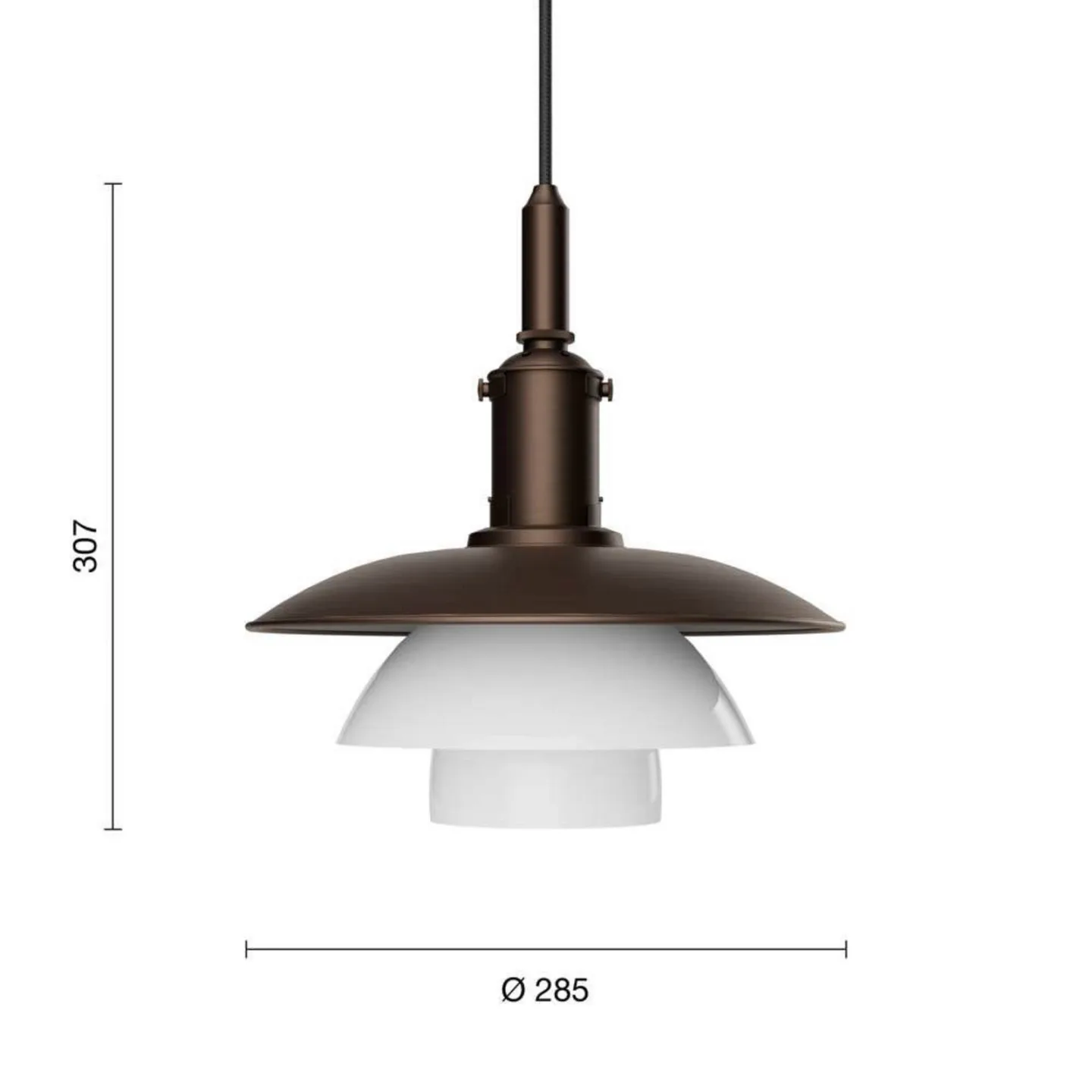 PH 3/3 Pendelleuchte Aged Brass/Opal Glass - Louis Poulsen - Wohnzimmer