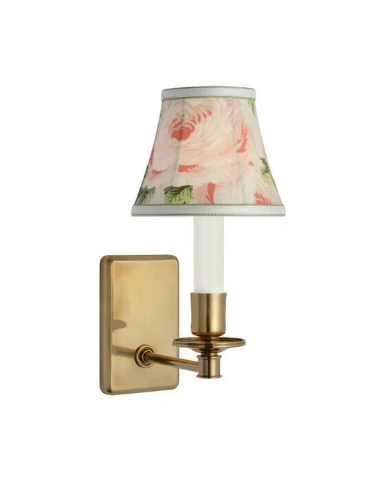 Tara 11" Sconce Antique Brass/Blush Salisbury Chintz Bell Empire Shade