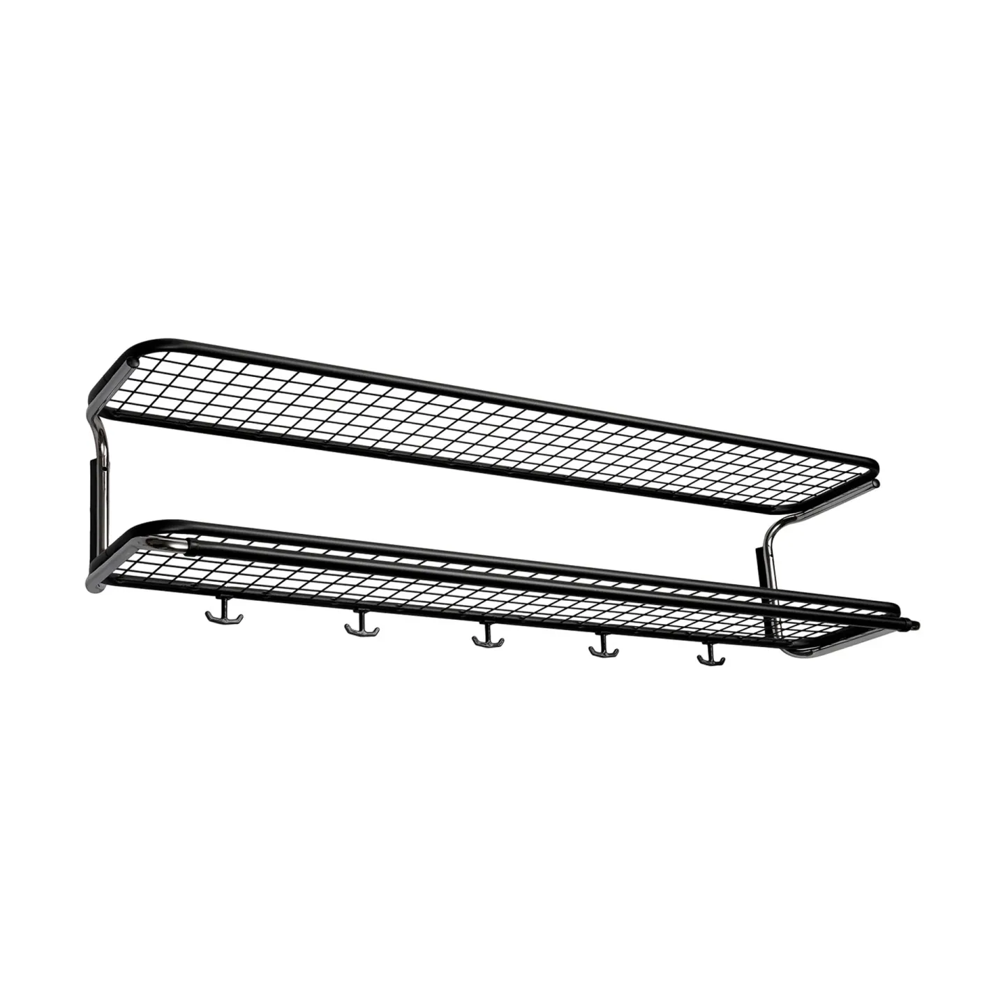 Essem Design Classic 650 Hutregal Schwarz/Chrom, 2-Ebenen, 120cm
