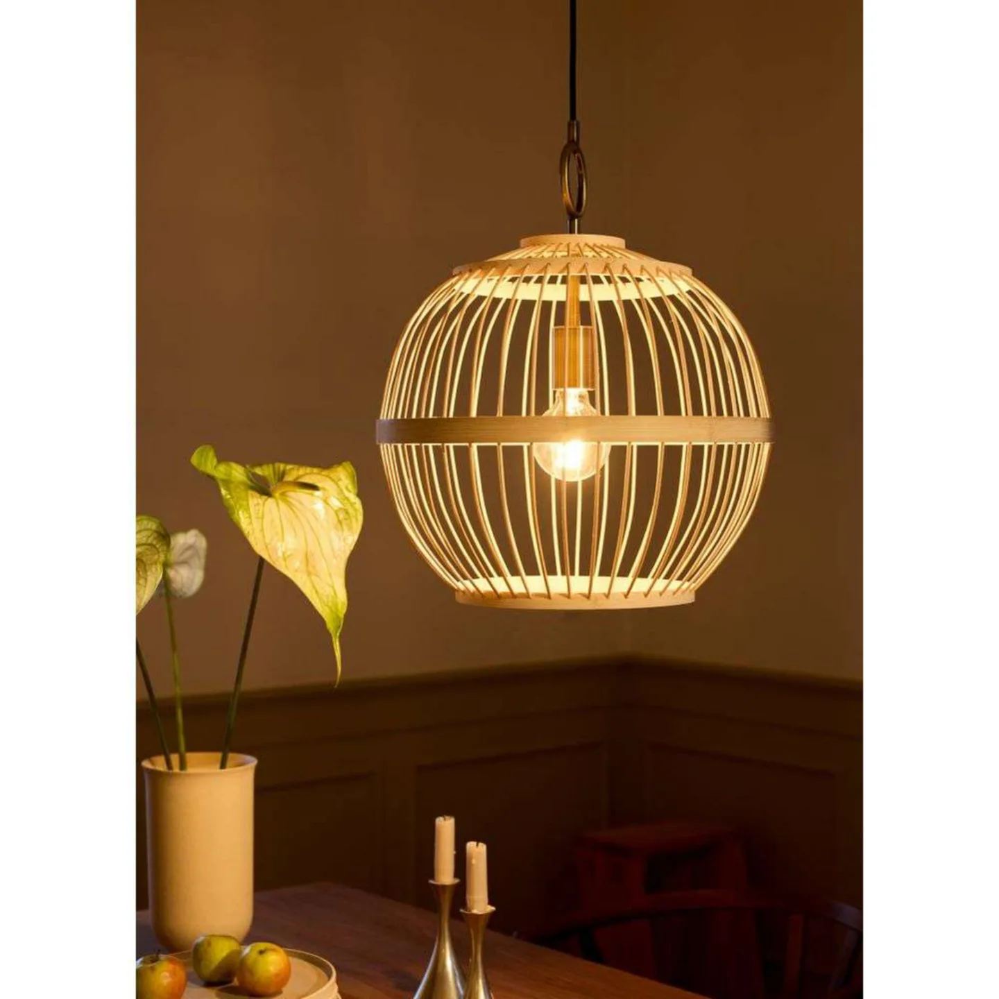 Stockholm Nordic hængelampe, Ø 40 cm, træ - Halo Design - Spisestue