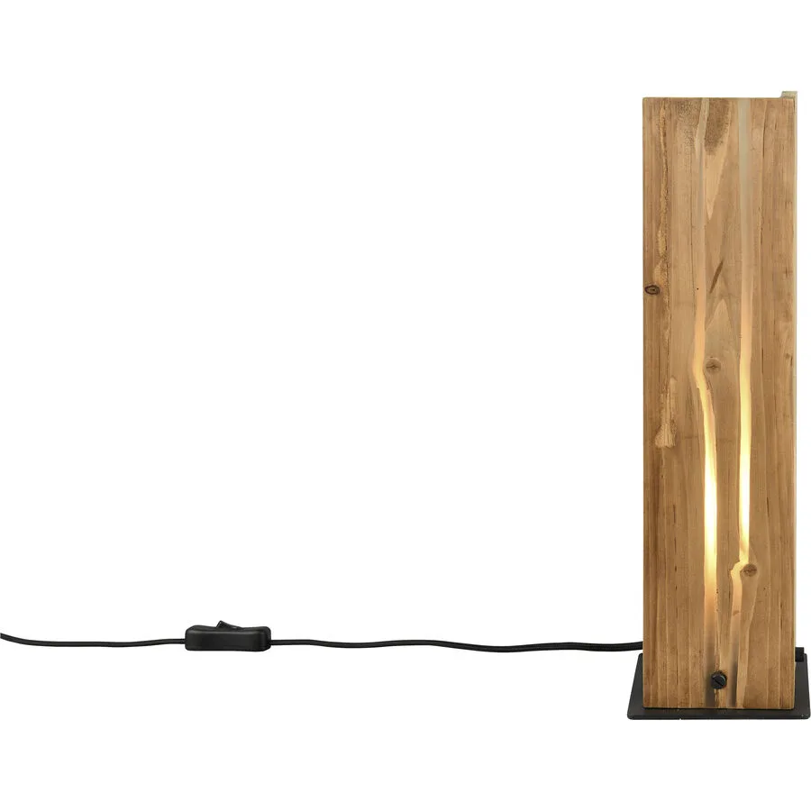 Tischlampe Linn Braun/Schwarz Metall/Holz 12 cm 40 cm - Farbe: natur/schwarz
