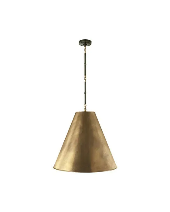 Goodman Hanging Lamp Bronze and Antique Brass/Antique Brass Shade L