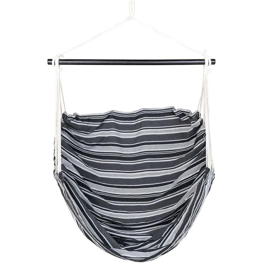 Hängesessel Polira Grau/Schwarz Baumwolle/Polyester 130 cm 100 cm - Material: Baumwolle, Polyester