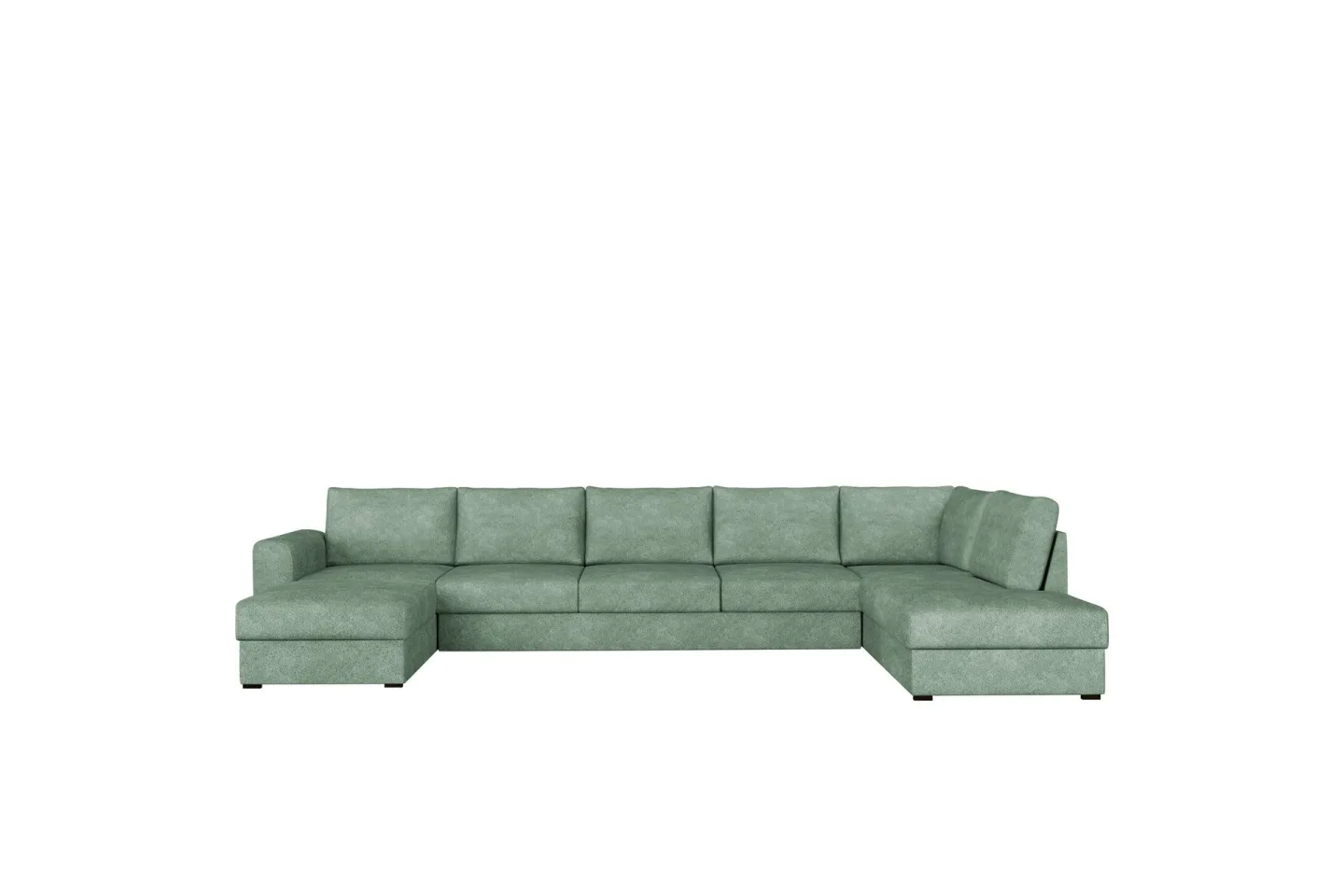 Taberk Bäddsoffa med Divan och Schäslong 5-sits i Bouclé - Grön