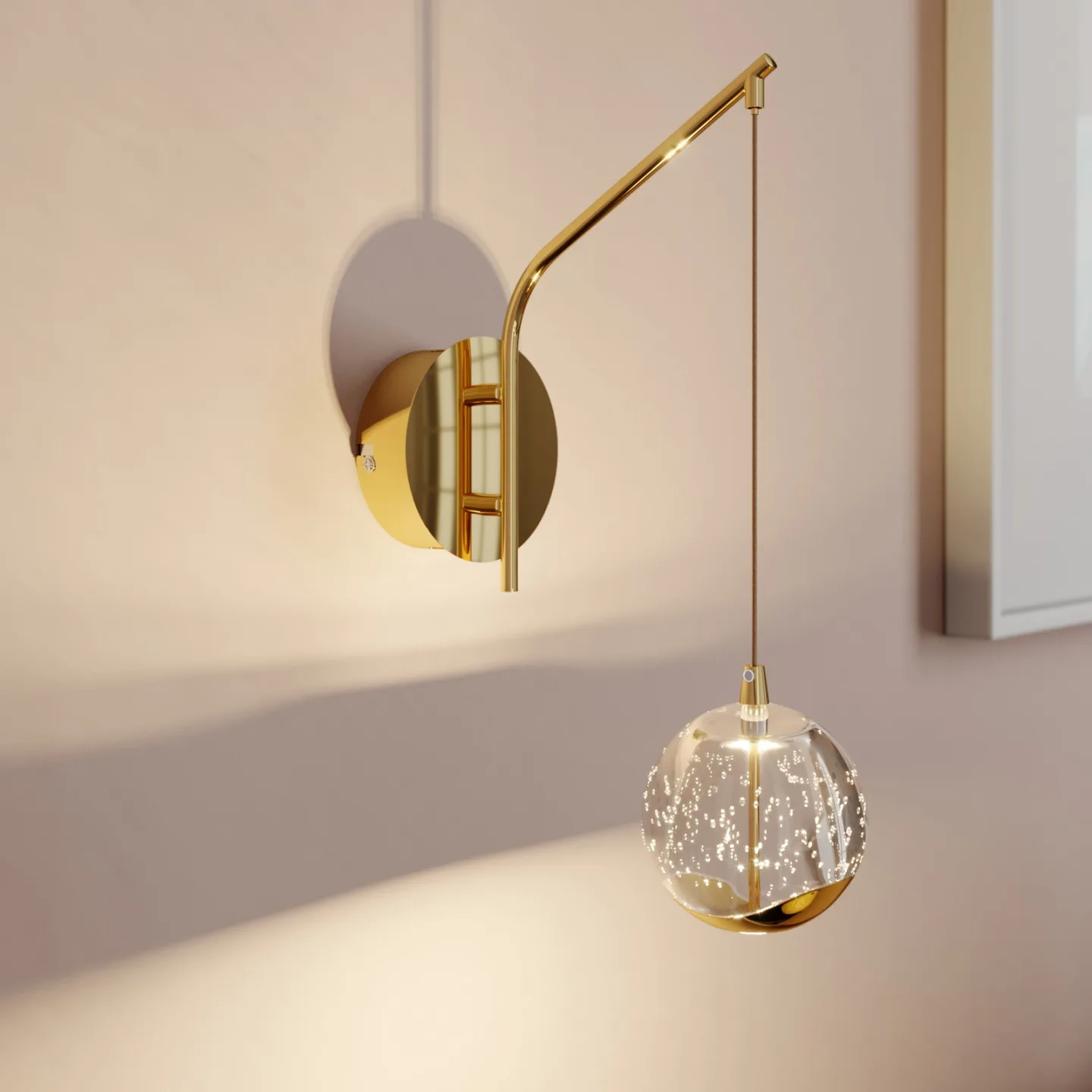 Hayley LED Wandleuchte Gold - Lucande - Wohnzimmer - Modern - Glas - Einflammig