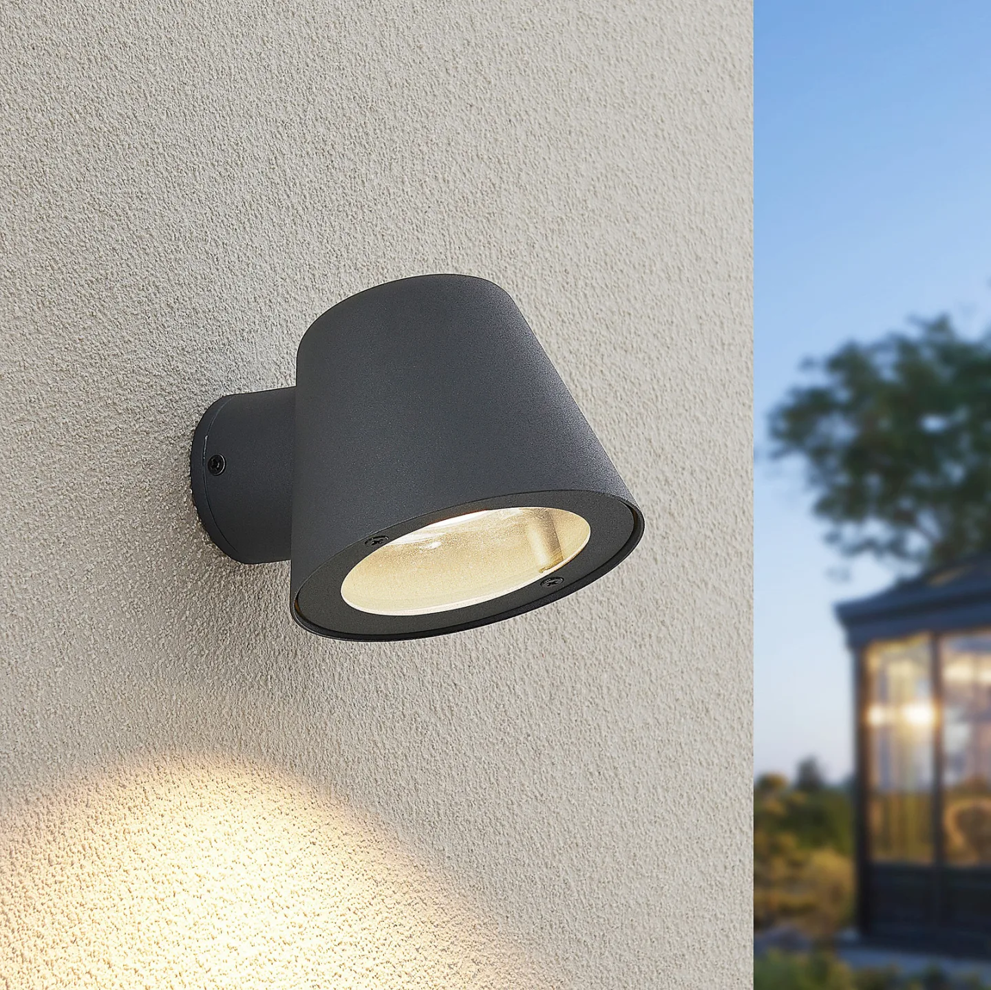 Ileyna Utomhus Vägglampa Dark Grey - Lindby - Terrass - Modern - Metall - Med en ljuskälla