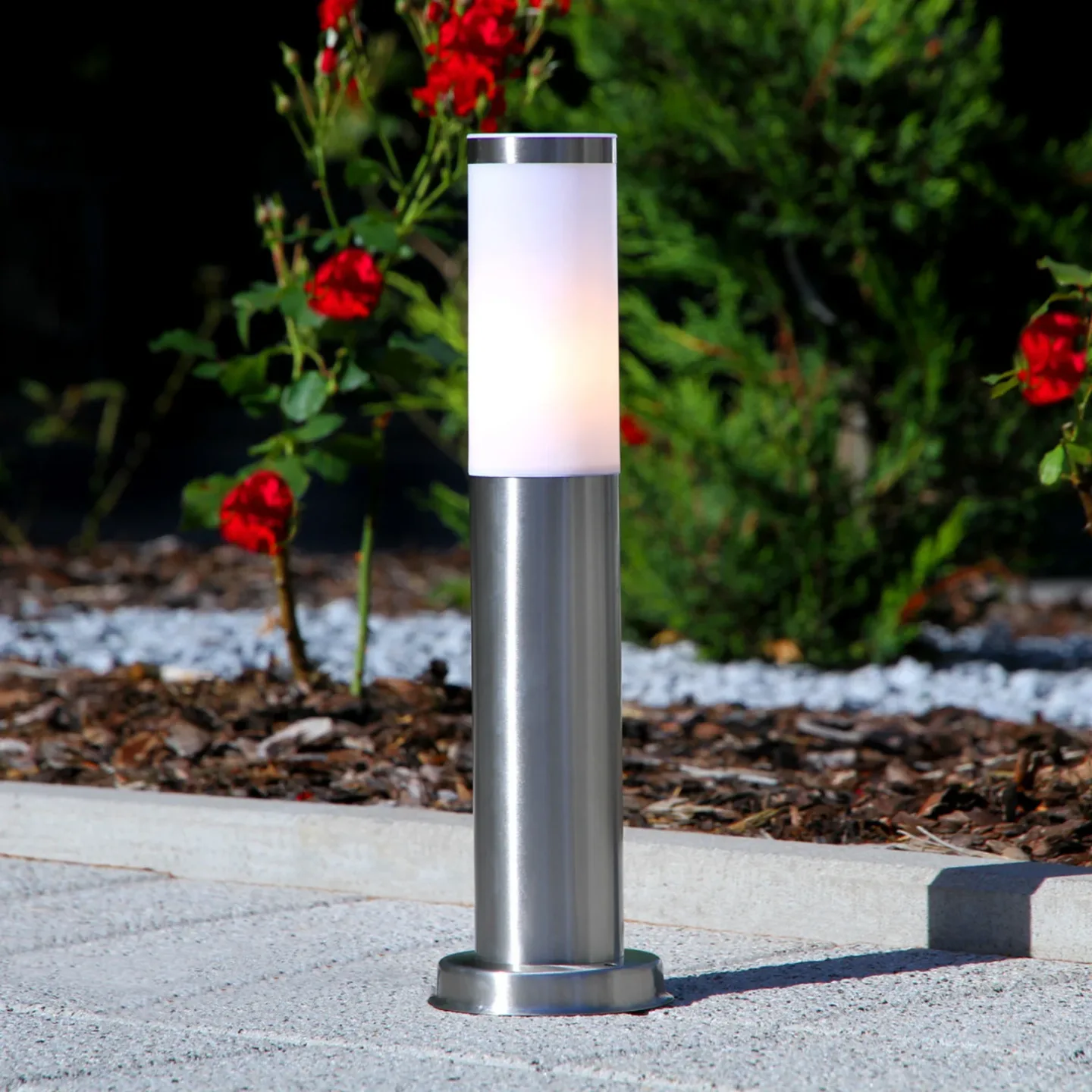 Kristof Gartenleuchte Stainless Steel - Lindby - Terrasse - Modern - Edelstahl - Einflammig