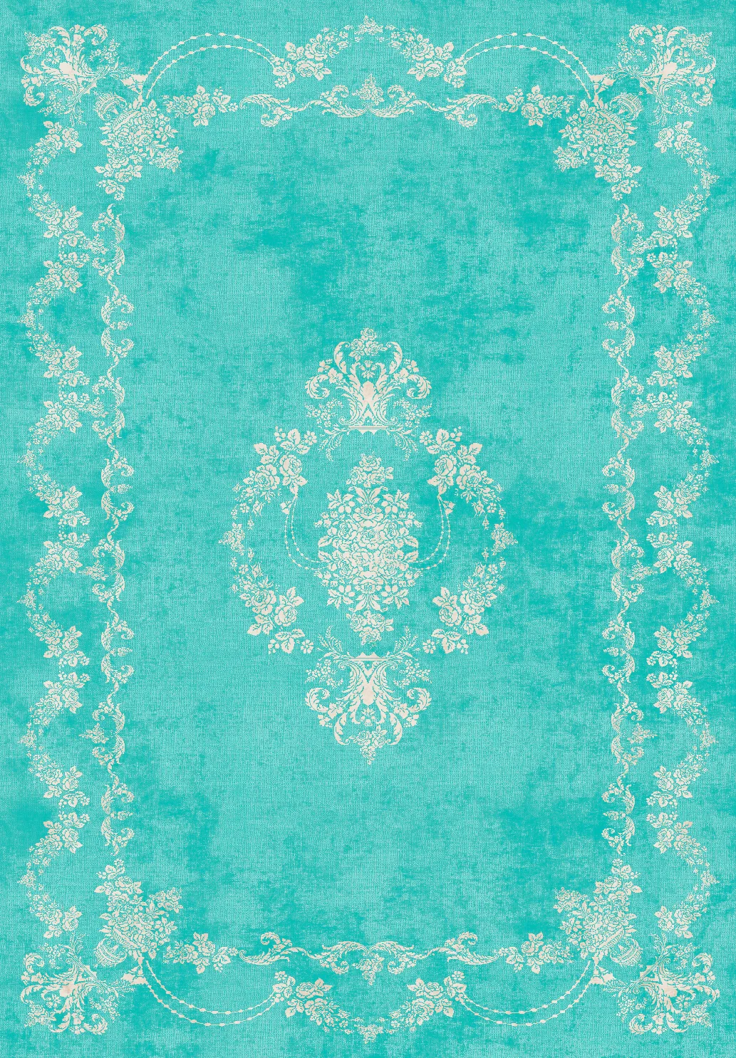 Wilton-teppe - Taknis (turkis) (Størrelse: 200 x 280 cm)