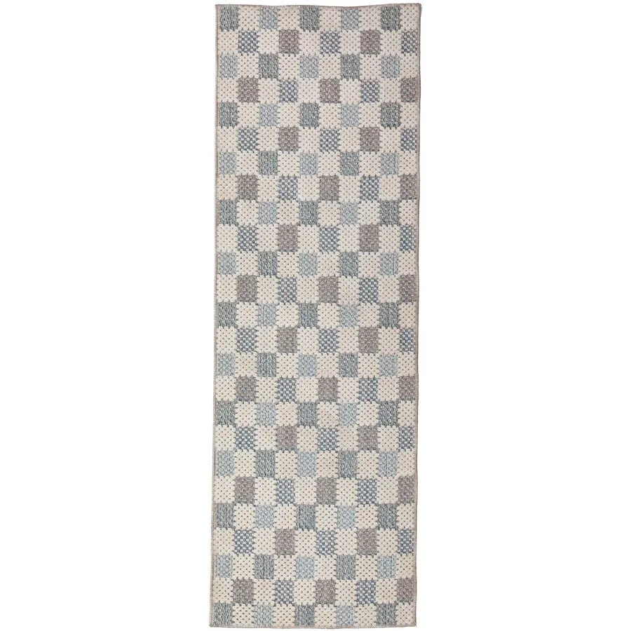 Teppich Madelin BLAU Schottenkaro 80% BAUMWOLLE 20% POLYESTER 80 x 230 cm