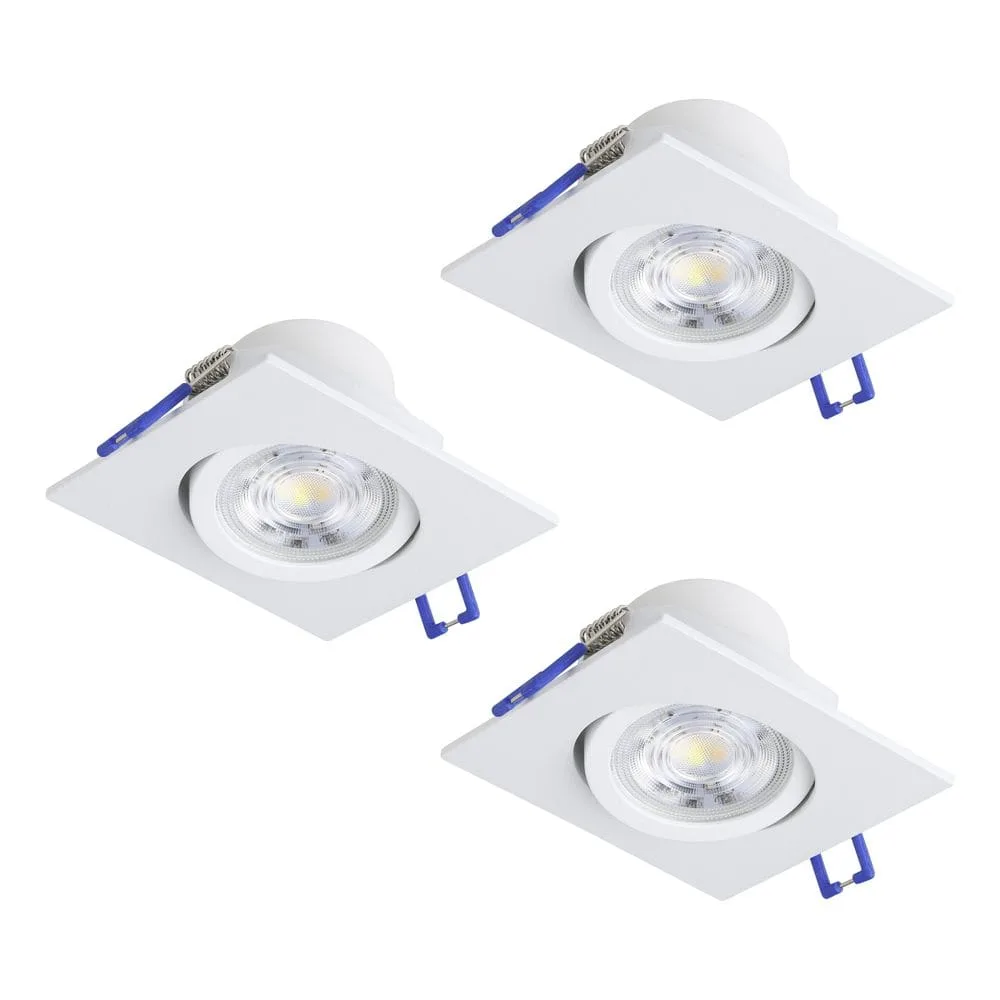 Infälld Lampa Saliceto 88x88 mm 2700K Set om 3 - Vit