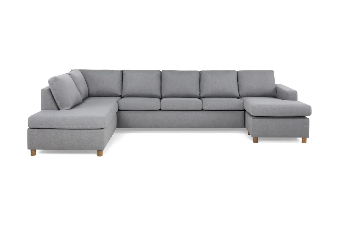 Crazy 5-sits Vänstervänd U-formad X-Large Soffa med Divan och Schäslong i Tyg - Grå