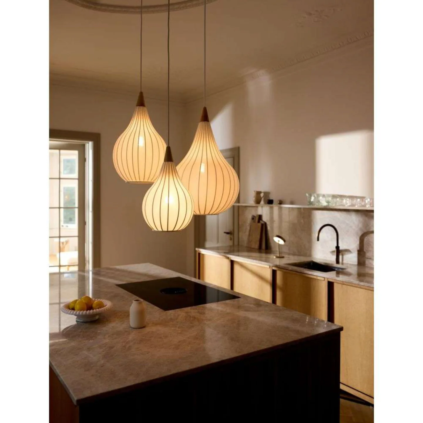 Drops Pendelleuchte Ø23 White - Halo Design - Wohnzimmer - Stoff / Textil
