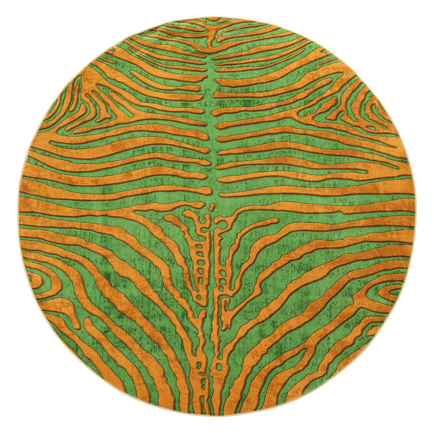 Rundt teppe - Zebra (grønn/oransje) (Størrelse: Ø 200 cm)