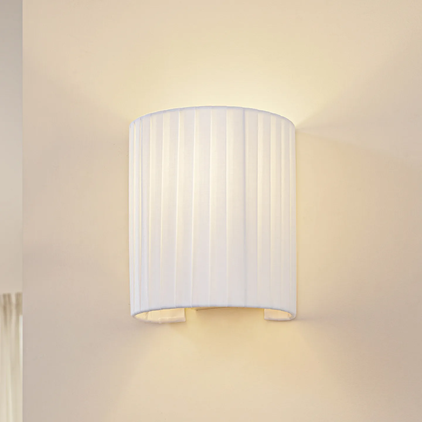 Virelle væglampe hvid E27 21 cm - Lindby - Stue - Stof / tekstil - Med én lyskilde