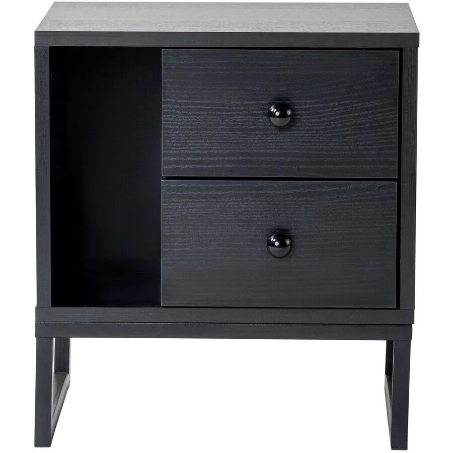 Nachttisch Sovid schwarz Holzwerkstoff B 45.2 H 50 cm