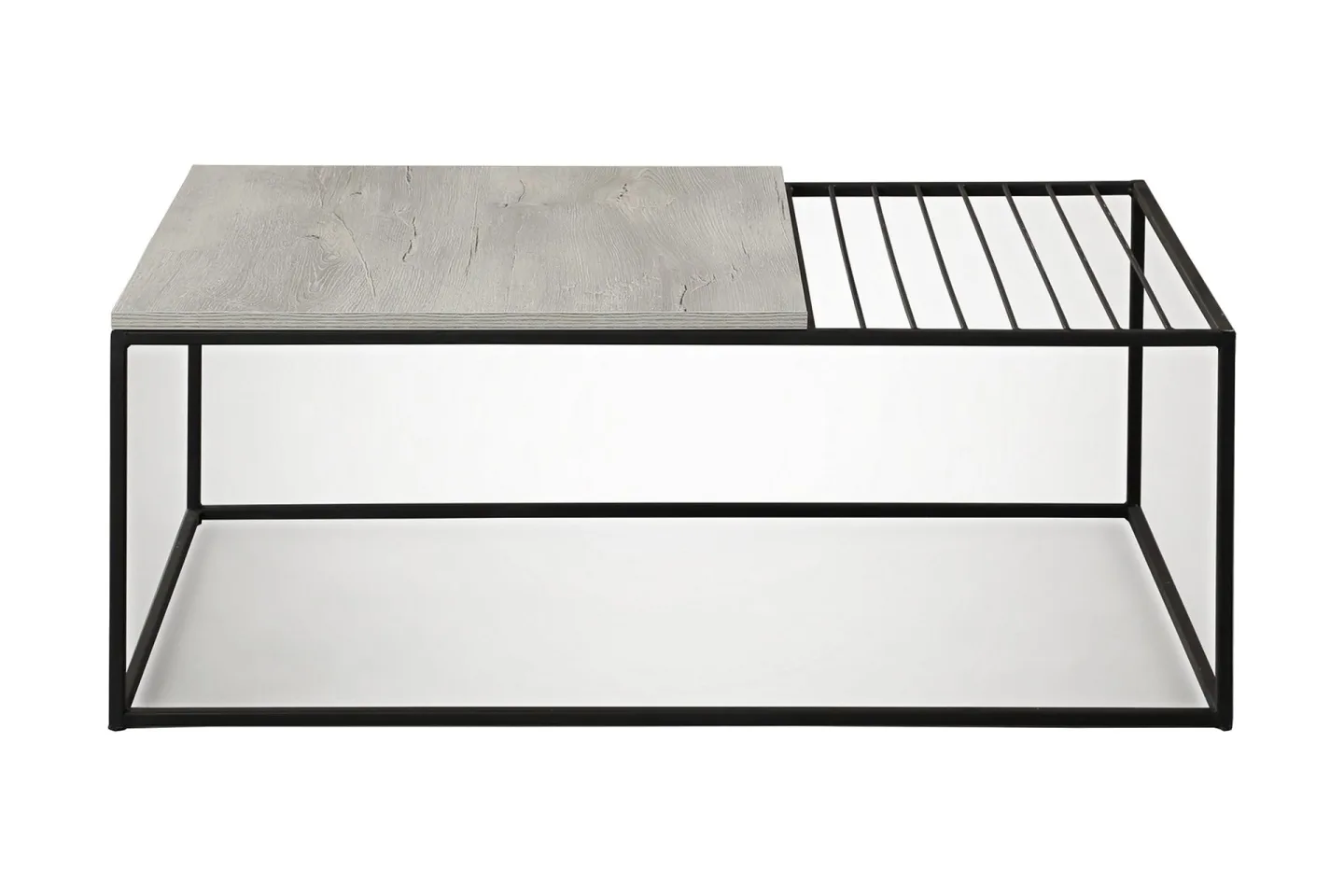 Falan Soffbord 95 cm Ribbor - Vit/Marmor