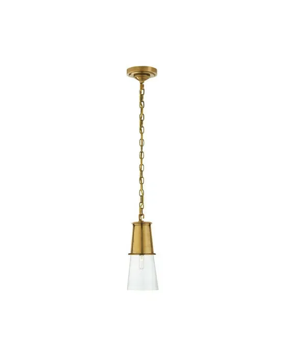 Robinson Pendant Antique Brass/Clear Glass S